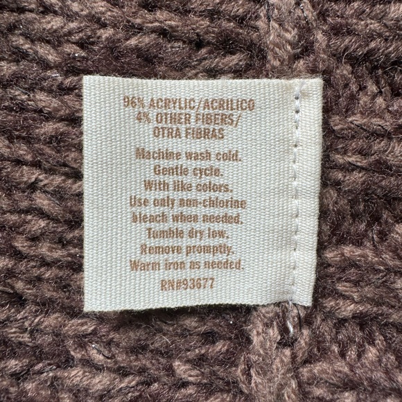 Decree Brown Knit Poncho Small - Picture 4 of 6